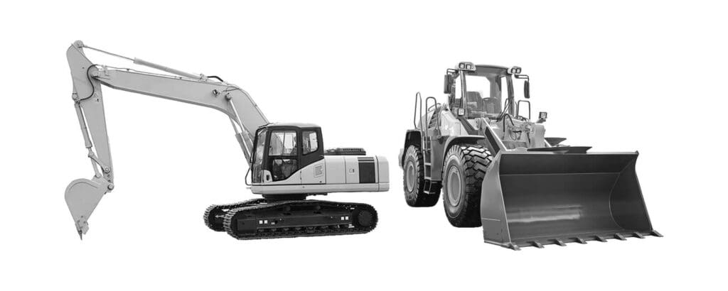 Image showing a selection of earthmoving equipment and heavy machinery including excavators and wheel loaders listed for sale on Machines Online Australia